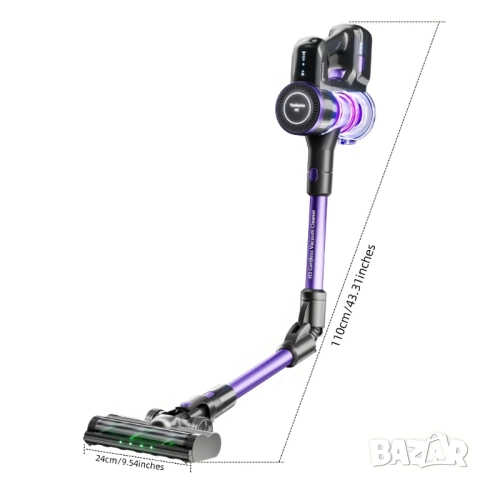 Безжична Вертикална Прахосмукачка - Yanhama H3 600W 65000Pa, 4-в-1 с 60 Мин Работа, LED!, снимка 3 - Прахосмукачки - 51500108