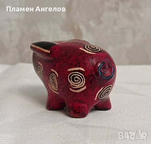 Автентична фигурка "Прасенце" от африкански сапунен камък. Ръчна изработка. , снимка 5 - Антикварни и старинни предмети - 54260716