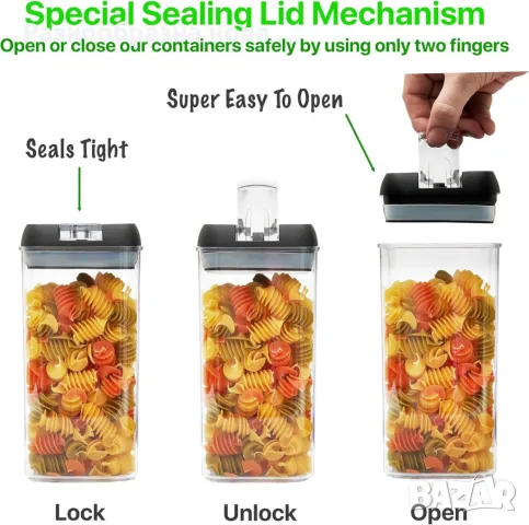 Комплект от 7 херметични контейнера – сигурно съхранение и перфектна организация, снимка 5 - Други - 48904451