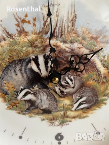 Порцеланов стенен часовник внос от Англия, снимка 2 - Стенни часовници - 40297074