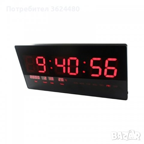 Голям стенен електронен часовник с термометър и дата, светещи цифри, снимка 4 - Стенни часовници - 40040071