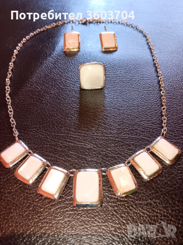 дамски комплект колие обици пръстен, снимка 1