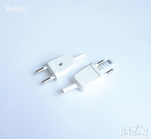 Щепсел за контакт плосък PVC 220V 2,5A, снимка 1