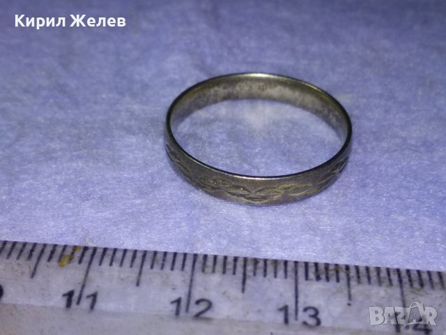 Стар РЪЧНО ОРНАМЕНТИРАН СРЕБЪРЕН ПРЪСТЕН Тип ХАЛКА ОКСИДИРАНО СРЕБРО ВИСОКА ПРОБА 40096, снимка 7 - Антикварни и старинни предмети - 42787694