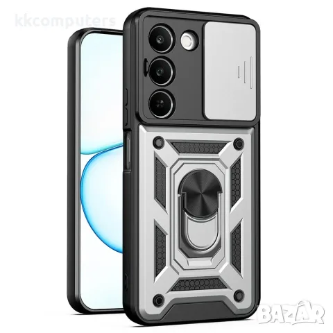За Realme C100 5G / C83 5G Удароустойчив TPU PC Калъф с Въртяща Стойка, Плъзгащо Капаче за Камерата , снимка 7 - Калъфи, кейсове - 56184702