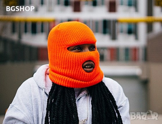 Зимна шапка маска - Orange Balaclava, снимка 6 - Шапки - 30397918