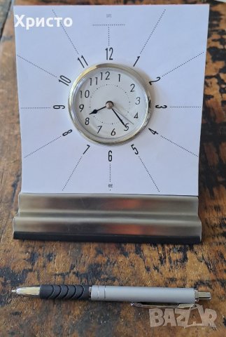 часовник настолен, аналогов, кварцов, мемо, уникален, неръждаем масивен метал, снимка 1 - Други - 38894632