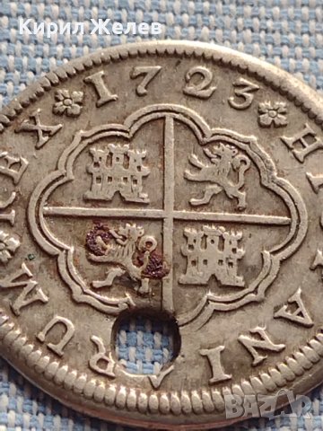 Сребърна монета 2 реала 1723г. Филип пети Сеговия Испания 13683, снимка 5 - Нумизматика и бонистика - 42900075