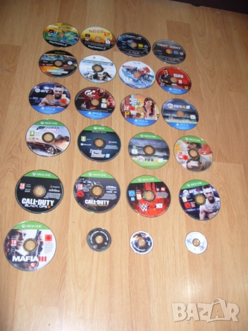 Дискове за PS2, PS3, PS4, PSP, Wii U, Xbox, Xbox 360 и Xbox One