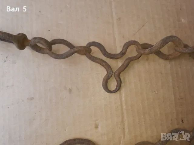 Стара верига за огнище от ковано желязо , здрава, снимка 5 - Антикварни и старинни предмети - 50326998