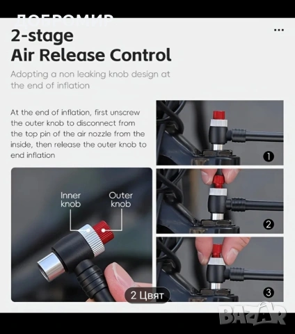 Помпа за въздушна вилка, снимка 3 - Аксесоари за велосипеди - 53908441