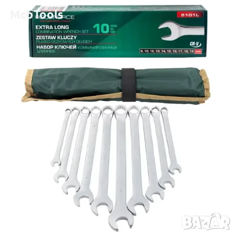 Комплект удължени звездогаечни ключове 8 - 19 мм 10 части RockForce, снимка 2 - Ключове - 50349947