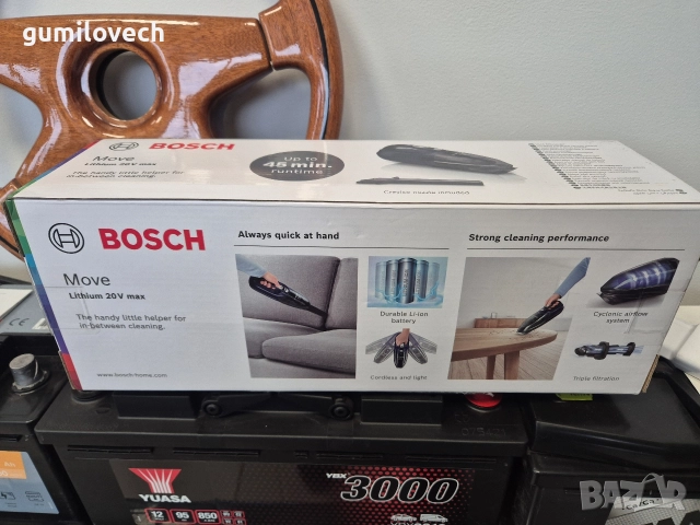 Ръчна прахосмукачка BOSCH Move Lithium 20 V max, снимка 4 - Прахосмукачки - 52647272
