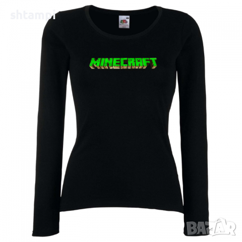 Дамска тениска Minecraft Logo 1 майнкрафт Minecraft,Игра,Забавление,подарък,Изненада,Рожден Ден., снимка 2 - Тениски - 36520955