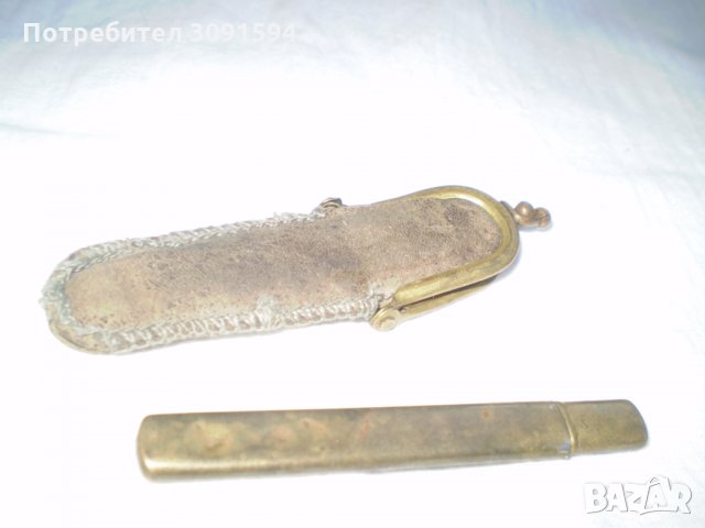 Антикварен предмет пила за нокти в метална кутия и кожен калъф, снимка 10 - Колекции - 33832187