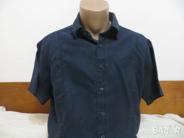 Мъжки ризи с къс ръкав от лен, снимка 18 - Ризи - 54270622