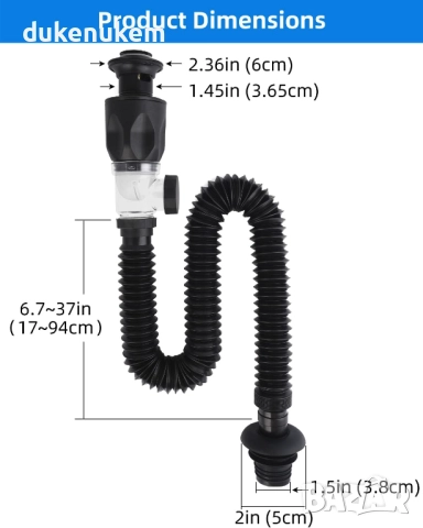 Универсален сифон с Pop-Up клапан, против миризми, гъвкав, снимка 6 - Други стоки за дома - 52812419