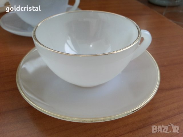 Френски аркопал чаши за чай кафе, снимка 9 - Антикварни и старинни предмети - 36771233