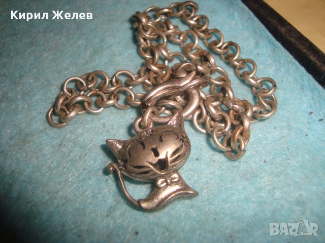 ПОСРЕБРЕНО КОТЕНЦЕ АЖУРЕН ВИНТИДЖ РЕТРО - АРТ ФИГУРАЛЕН МЕДАЛЬОН ПЕНДАНТ с ВЕРИЖКА 19125, снимка 4 - Колиета, медальони, синджири - 35262080