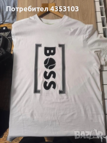 Бяла тениска BOSS – размер L