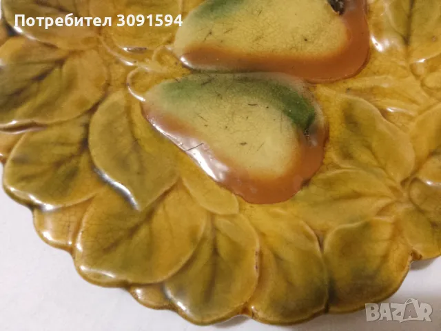 Стара колекционерска чиния майолика Франция , снимка 6 - Други ценни предмети - 48598610