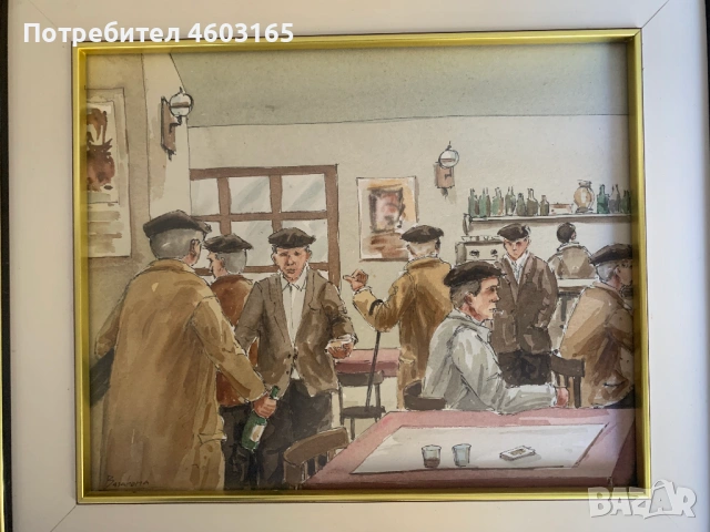  картина среща на приятели в кръчмата 2, снимка 4 - Картини - 54286481