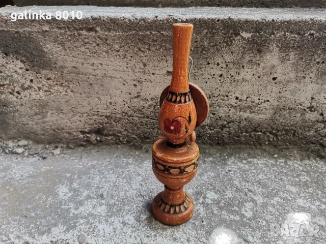 Стара дървена лампа, снимка 3 - Антикварни и старинни предмети - 51401603