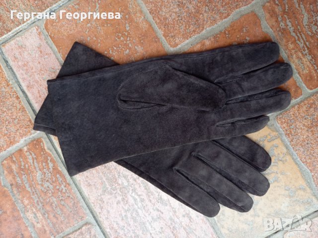 Дамски ръкавици естествен велур, снимка 5 - Шапки - 23746865