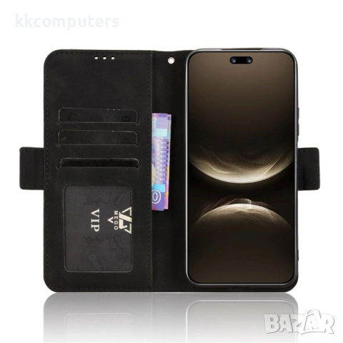 Калъф Портфейл за Huawei nova 14 Pro 5G - Кожен PU+TPU, с Детайли за Карти, Разделящ се Джоб, Магнит, снимка 9 - Калъфи, кейсове - 53187771