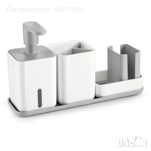 Органайзер за мивка с дозатор за течен сапун и чашка Tescoma Puro, снимка 1