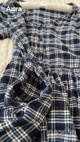 Plaid Flannel Babydoll Dress , снимка 6 - Рокли - 51822287