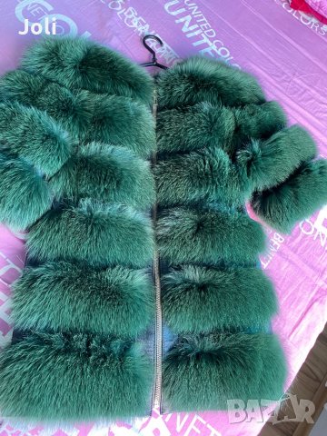 Палто лисица,зелено, снимка 6 - Палта, манта - 30143091