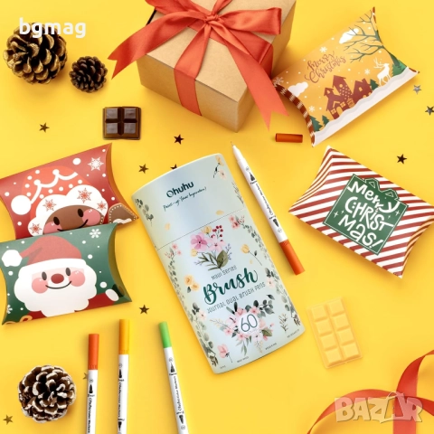 Ohuhu Maui Series маркери с два писеца тип четка и тънък писец,60 цвята, снимка 4 - Ученически пособия, канцеларски материали - 52146371