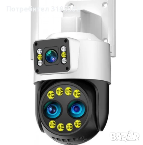 Високотехнологична външна камера за наблюдение с интелигентно нощно виждане и 360° ротация 8 пъти оп, снимка 2 - HD камери - 51391408