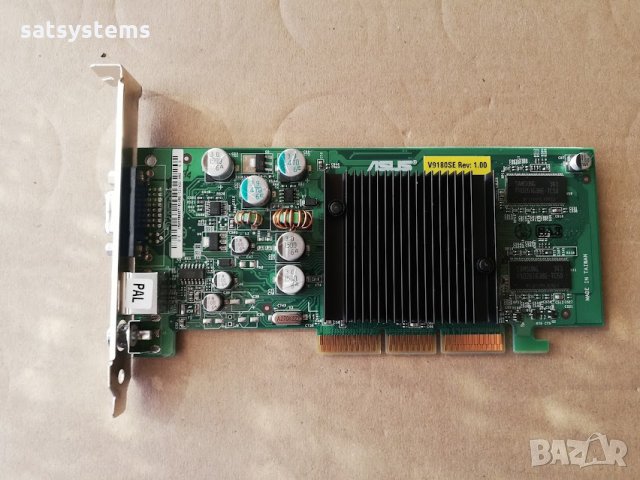Видео карта NVidia GeForce 4 MX440 Asus V9180SE/T 64MB DDR 64bit AGP, снимка 1