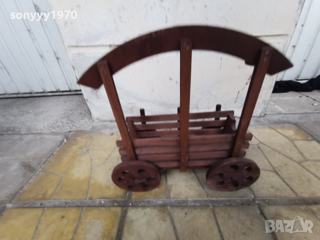 ДЪРВЕНА ПОСТАВКА-КОЛИЧКА ЗА ВИНО И ЧАШИ 1001261737LCHERY1, снимка 11 - Антикварни и старинни предмети - 53055781