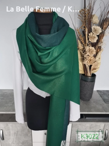 Двулицеви шалове от кашмир с втъкана златна нишка, снимка 8 - Шалове - 51861388