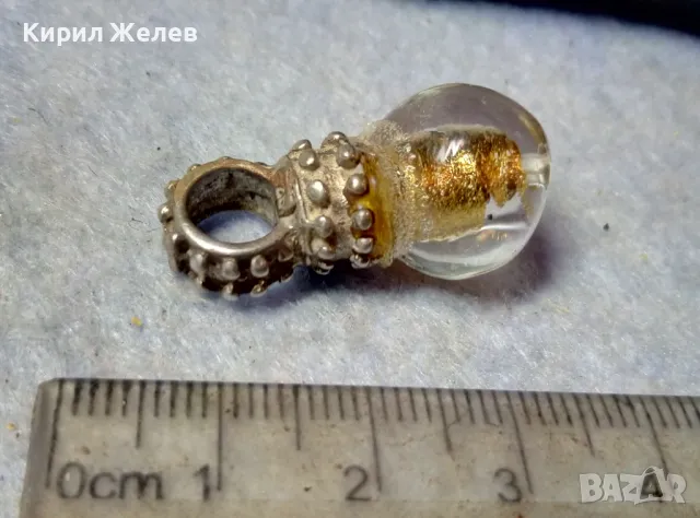 ШИКОЗЕН ВИНТИДЖ АРТ СРЕБЪРЕН ПЕНДАНТ СРЕБРО 925 с ЦВЕТНО ВЕНЕЦИАНСКО СТЪКЛО МУРАНО 49411