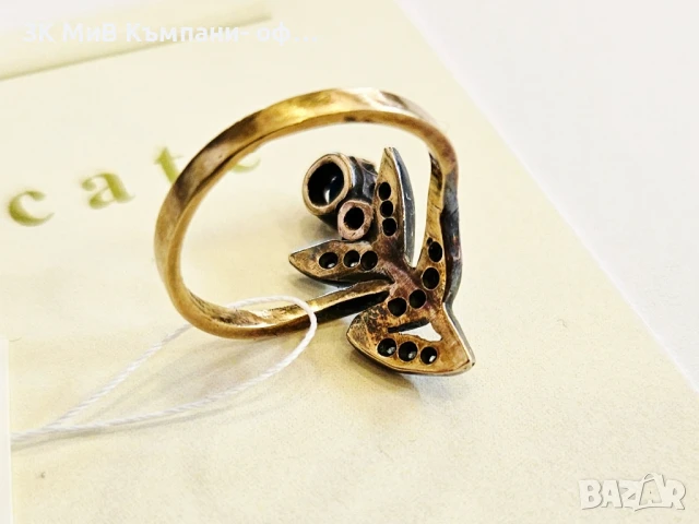 Златен пръстен с диаманти 3.45гр 00362-19, снимка 5 - Пръстени - 51353317