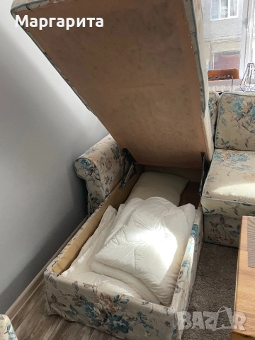 Диван разтегателен с ракла и кресло, снимка 7 - Дивани и мека мебел - 52720540