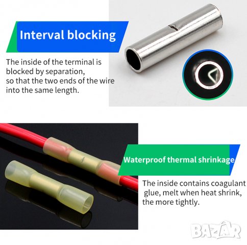 Tермично свиващи се проводници за свързване 150 бр. в кутия, снимка 7 - Други инструменти - 34435241