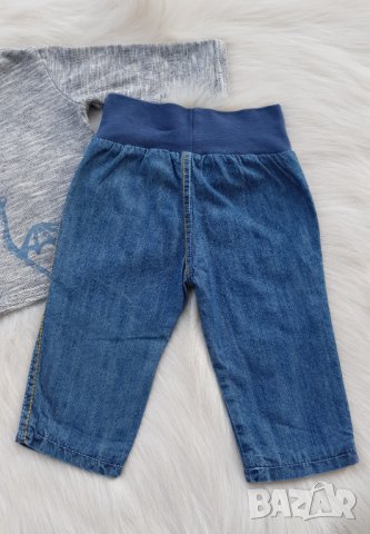 Бебешки дънки и блуза 3-6 месеца, снимка 7 - Панталони и долнища за бебе - 38035056