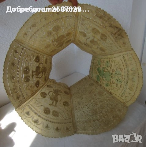 Бик телец фигура статуетка стара голяма черна пластика, рога, животно, абажур, яка от кожа, снимка 7 - Статуетки - 45381724