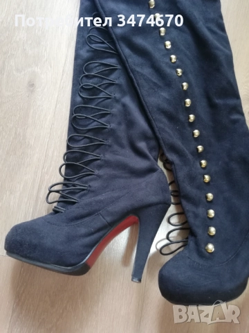 Дамски ботуши много високи (друга ръка, размер 38)., снимка 3 - Дамски ботуши - 52147462