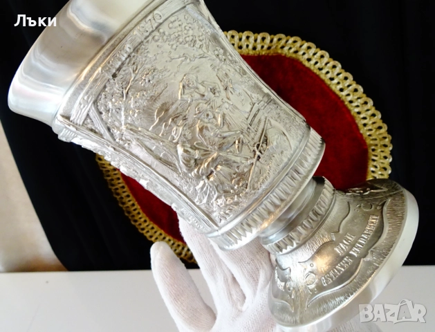 Калаен бокал за вино с живописни картини,250 мл.,360 гр. , снимка 9 - Антикварни и старинни предмети - 52203376