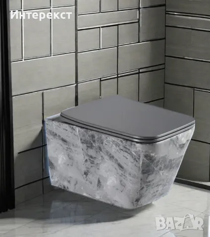 Луксозна тоалетна чиния с мраморен дизайн