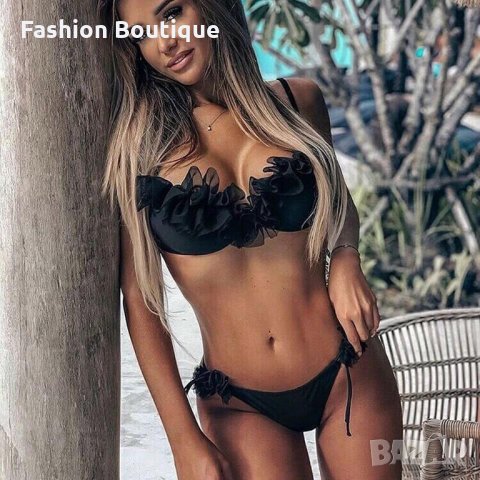 3 цвята! Бански твърда чашка хърбали розов черен сив, снимка 2 - Бански костюми - 32090517