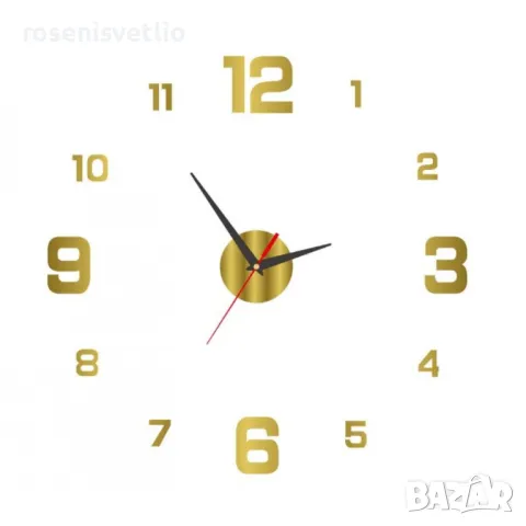 3D светещ стенен часовник,Направи си сам, Декорация за стена, 120см, снимка 6 - Стенни часовници - 49273146