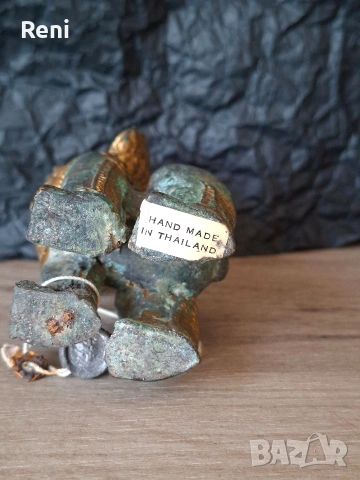 Старинен тайландски лъв, бронзова фигура, снимка 6 - Колекции - 54042142