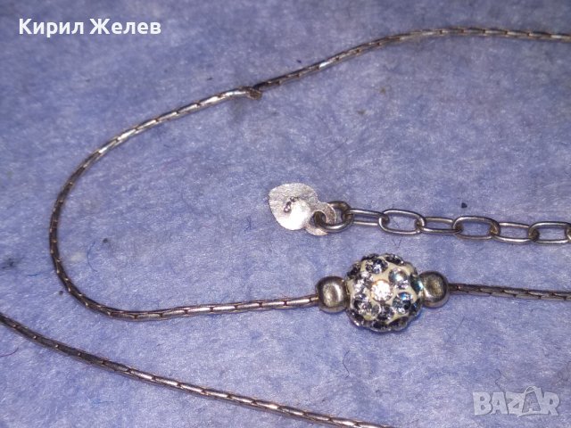 СРЕБЪРНО ФЕШЪН АРТ КОЛИЕ СРЕБРО 925 Част От КОМПЛЕКТ с БЯЛ ЕМАЙЛ и КРИСТАЛИ 37358, снимка 9 - Колиета, медальони, синджири - 40488246